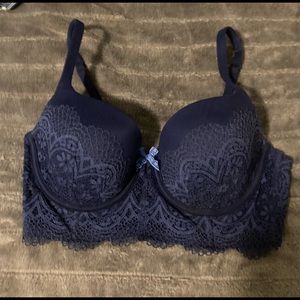 Victoria Secret Navy Blue size 34C padded Demi-bra. Beautiful